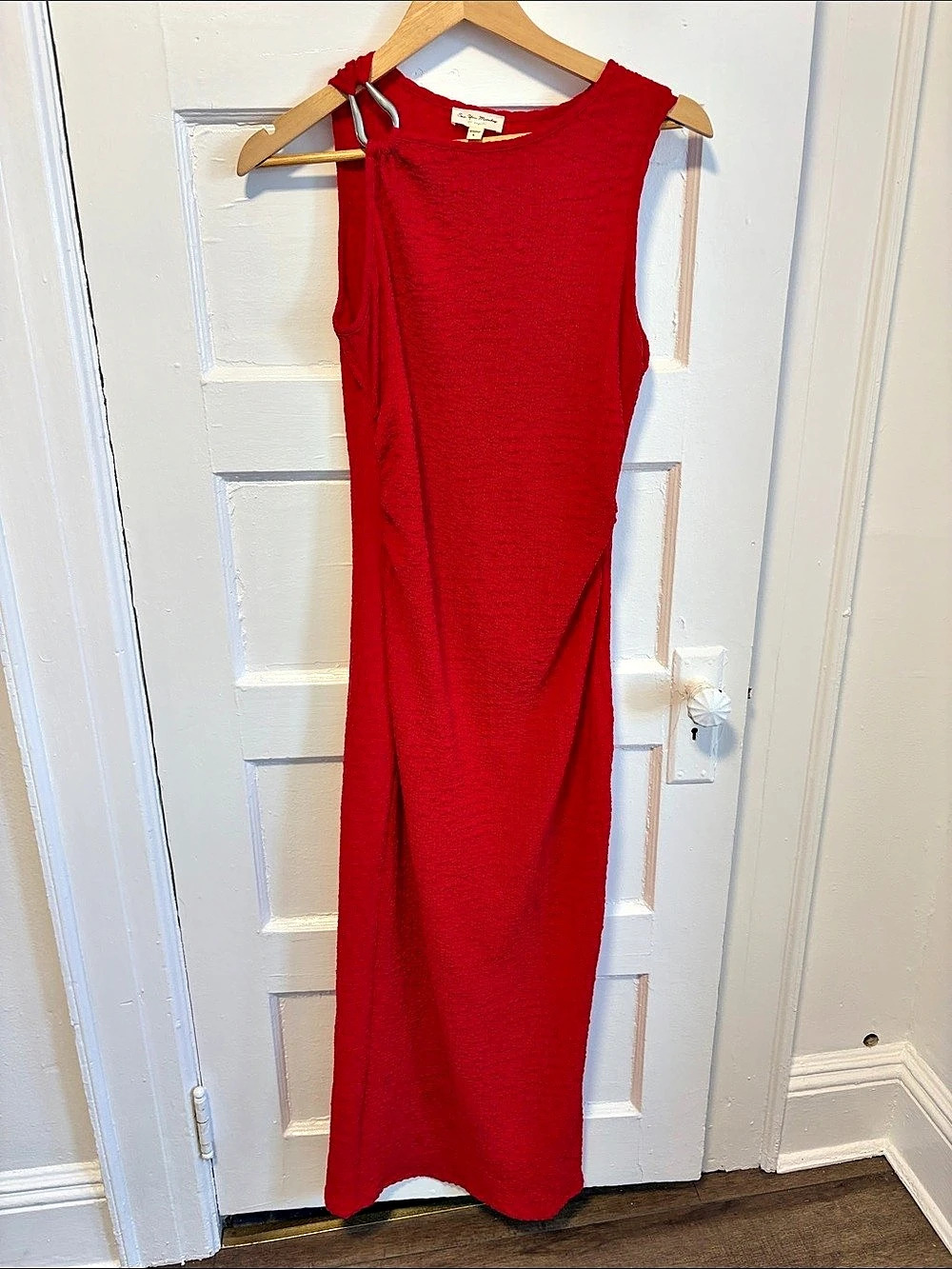 See You Monday Red Sleeveless Maxi Dress Size Large Like New